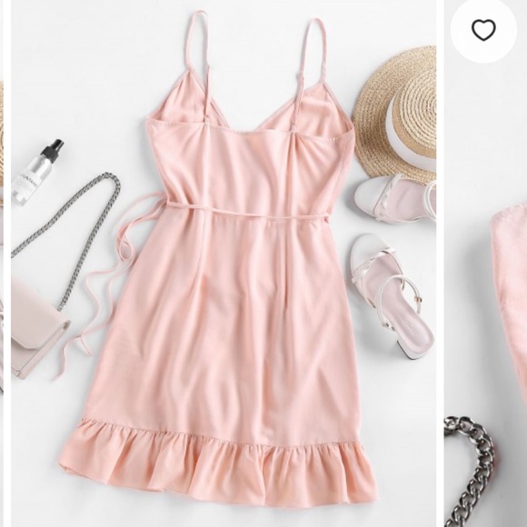 ZAFUL Ruffled Side Tie Mini Wrap Dress - Picture 2 of 5